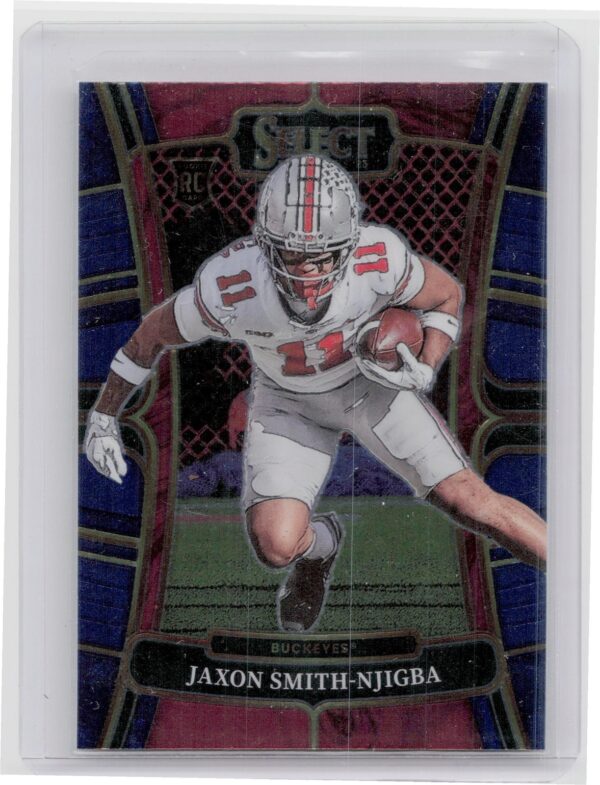 2023 Panini Select Draft Picks Jaxon Smith-Njigba Red and Blue #7 Ohio St Buckey