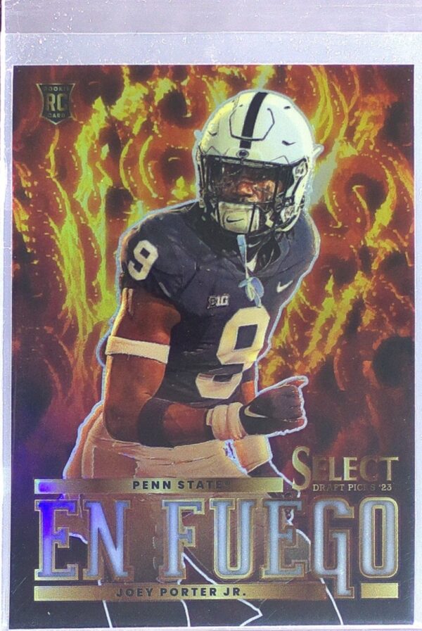2023 Panini Select Draft Picks Joey Porter Jr. RC #EF-JP Lions En Fuego Silver