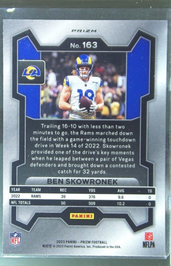 2023 Prizm Ben Skowronek Green Wave #163 Rams - Image 3