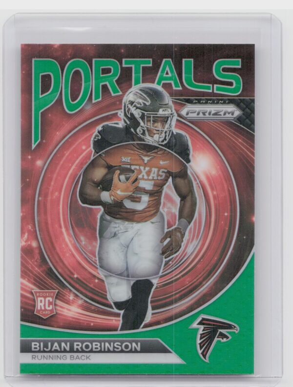 2023 Prizm Bijan Robinson Rookie Portals Green #PO-8 Texas Falcons
