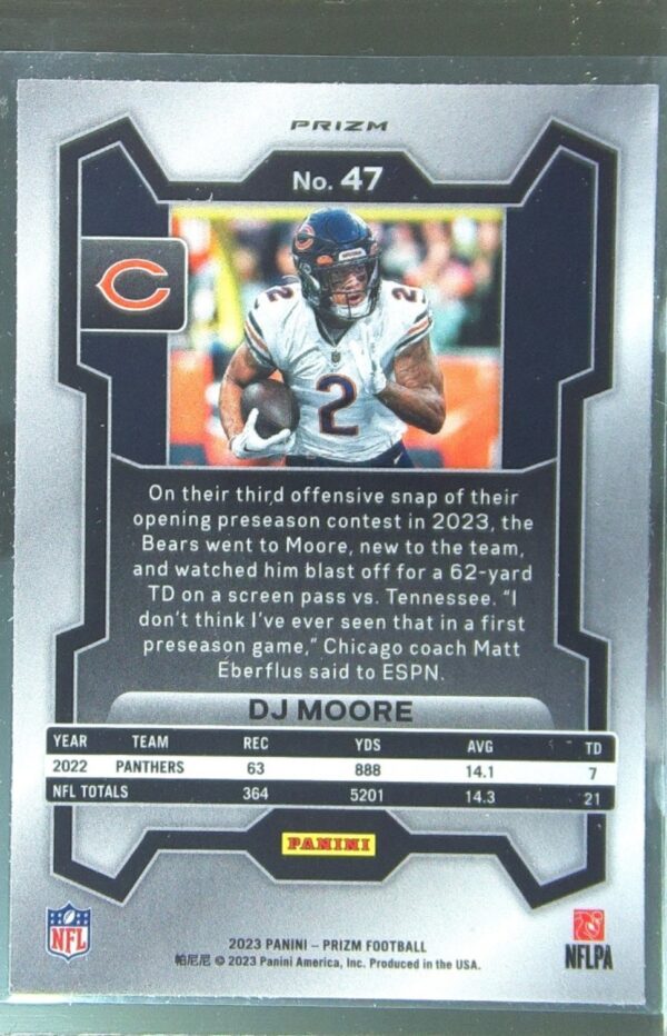 2023 Prizm DJ Moore Silver #47 Bears - Image 3
