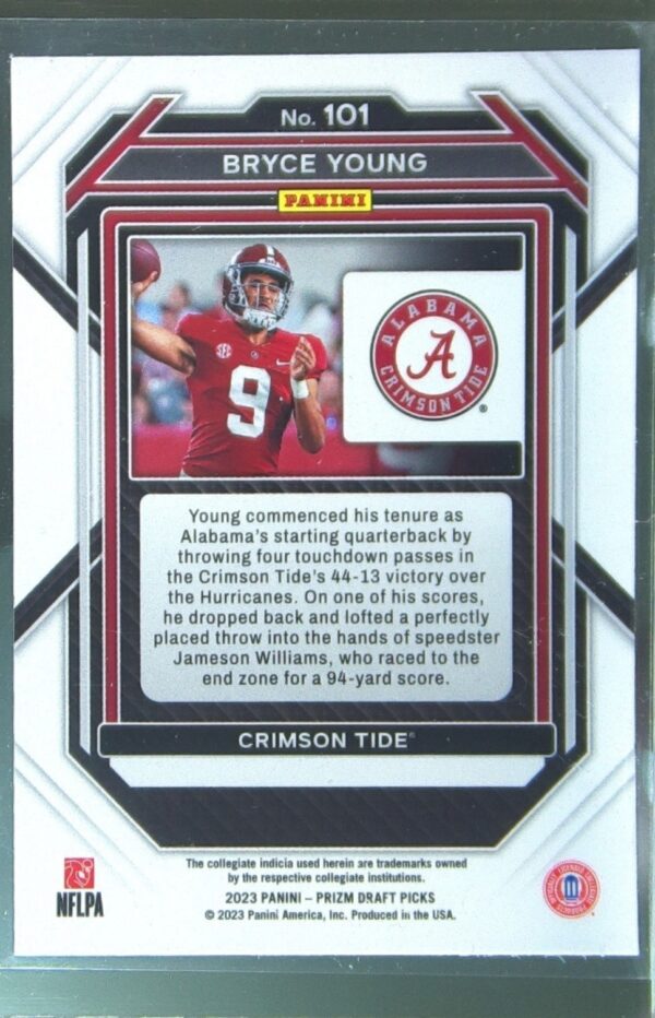 2023 Prizm Draft Picks Bryce Young RC #101 Tide - Image 3