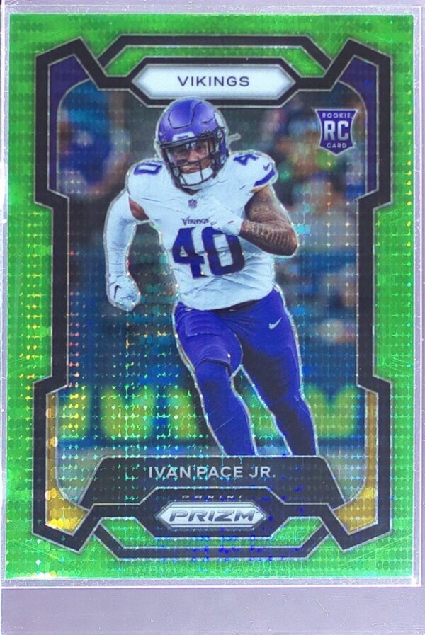 2023 Prizm Ivan Pace Jr. Neon Green Pulsar RC #366 Vikings