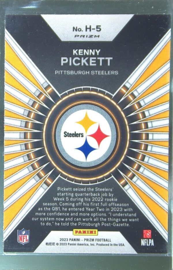 2023 Prizm Kenny Pickett #H-5 Steelers Hype Prizms Green Wave - Image 3