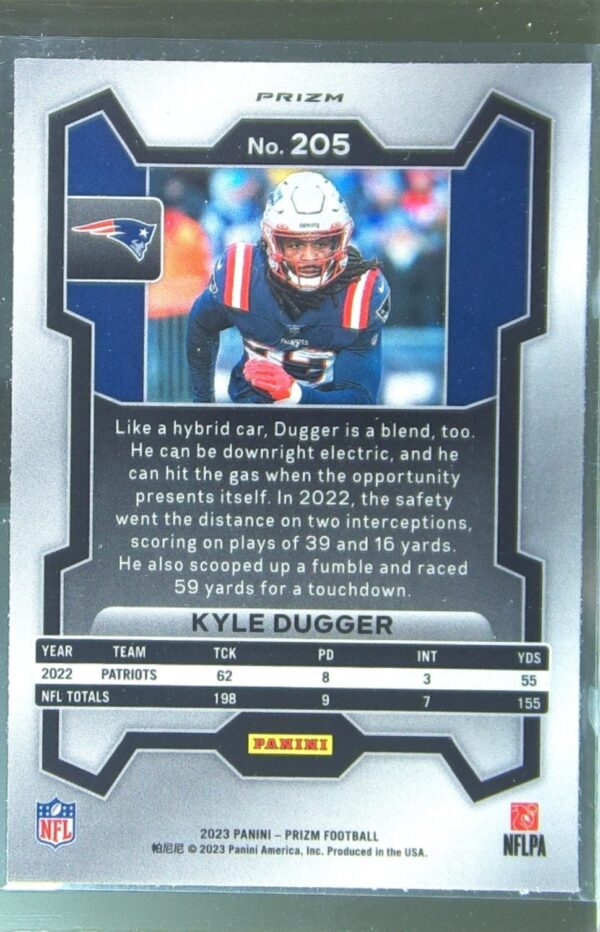 2023 Prizm Kyle Dugger Green Ice #205 Patriots - Image 3