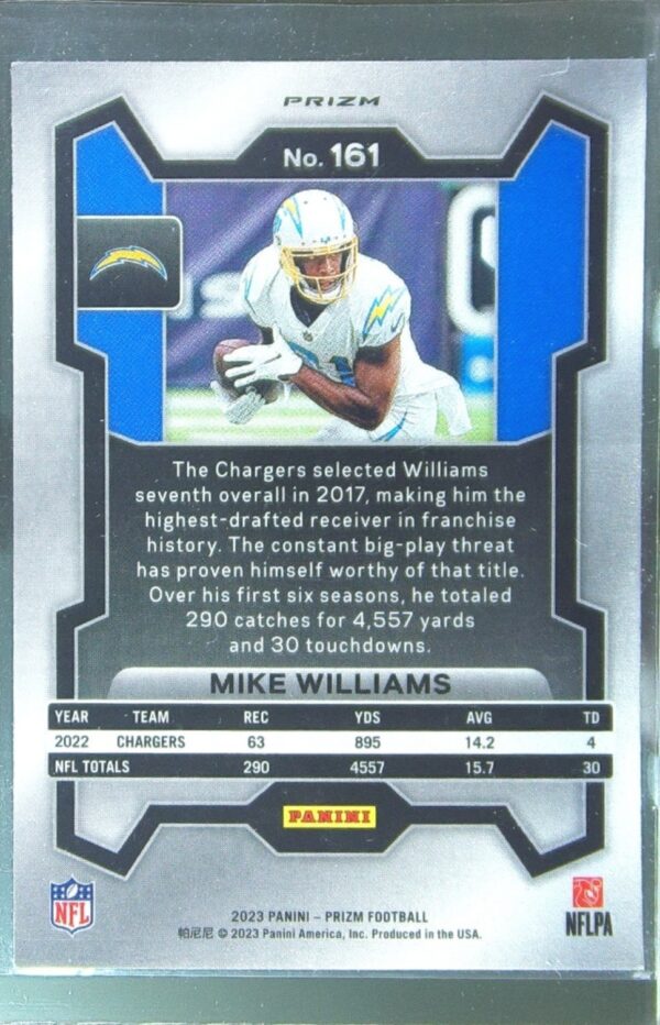 2023 Prizm Mike Williams Green Wave #161 Chargers - Image 3