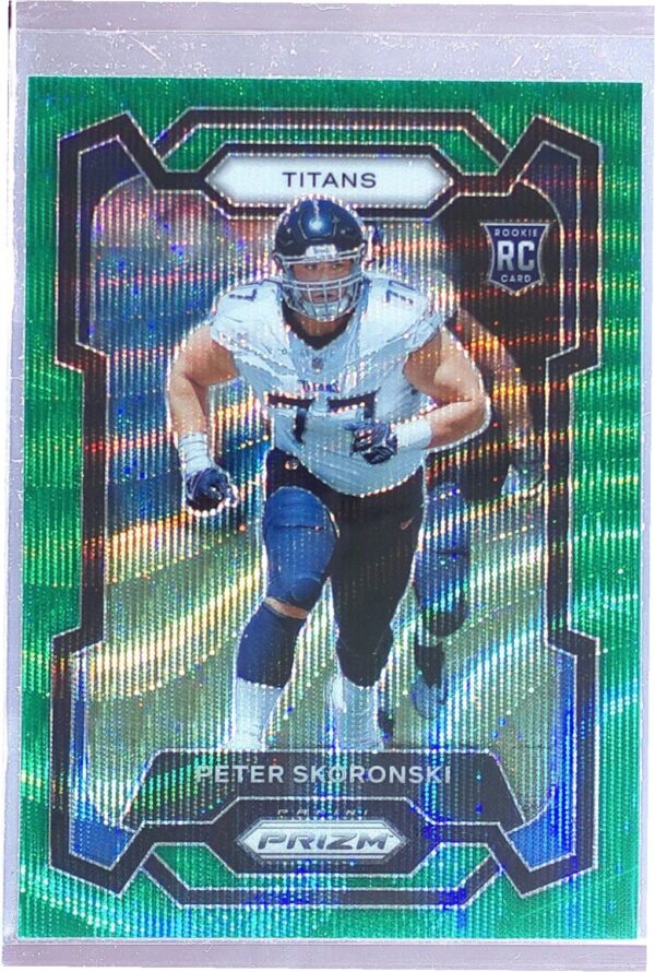 2023 Prizm Peter Skoronski Green Wave RC #395 Titans