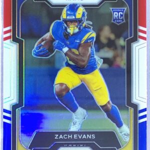 2023 Prizm Zach Evans Red White and Blue RC #359 Rams