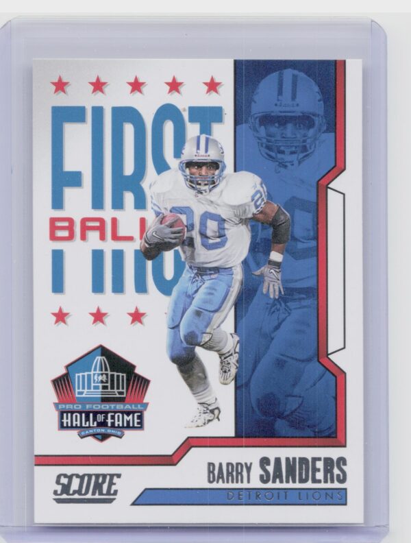 2023 Score Barry Sanders #9 Lions First Ballot Hall of Fame