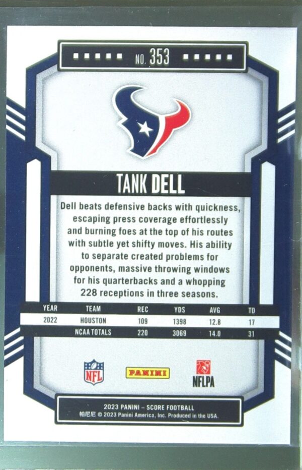 2023 Score Tank Dell RC #353 Texans - Image 3