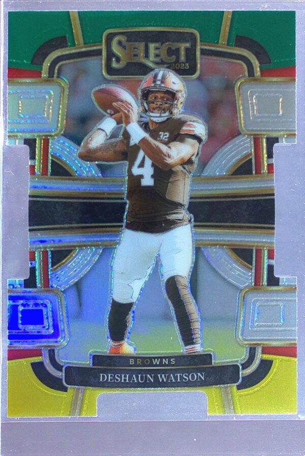 2023 Select Deshaun Watson Green and Yellow Prizms Die Cuts #25 Browns