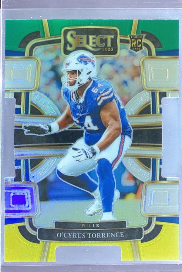 2023 Select O'Cyrus Torrence Green and Yellow Prizms Die Cuts RC #12 Bills
