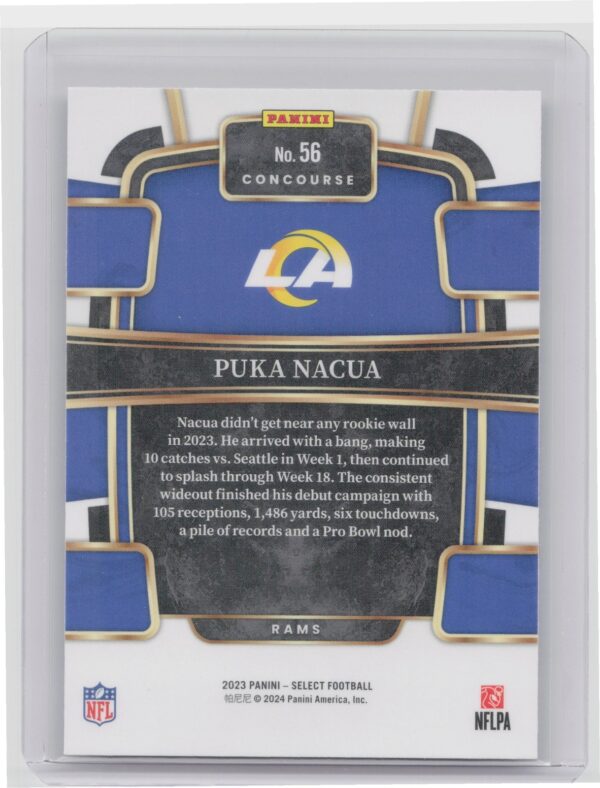 2023 Select Puka Nacua RC #56 Rams - Image 3