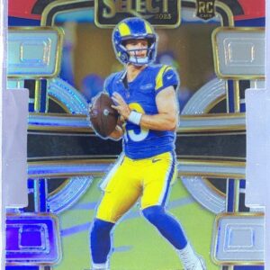 2023 Select Stetson Bennett IV Red and Yellow Prizms Die Cuts RC #55 Rams