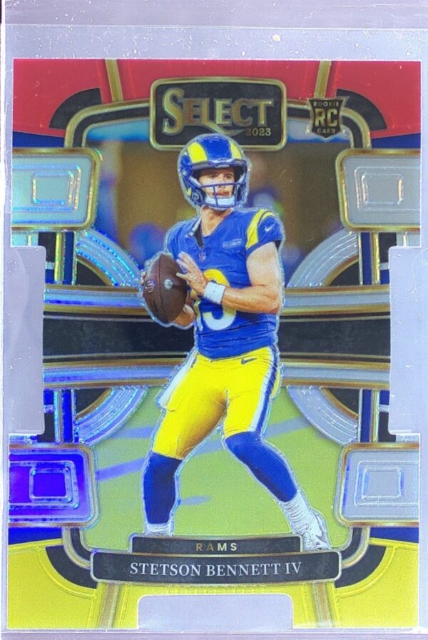 2023 Select Stetson Bennett IV Red and Yellow Prizms Die Cuts RC #55 Rams