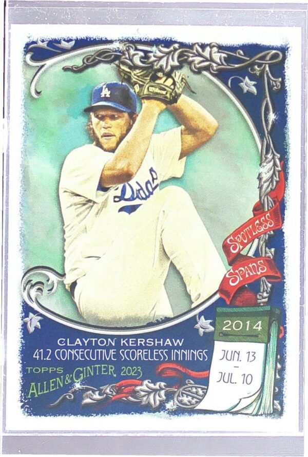 2023 Topps Allen & Ginter Clayton Kershaw #SS-50 Dodgers Spotless Spans