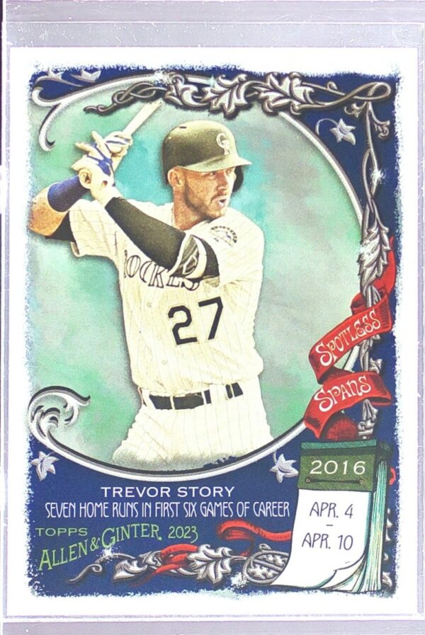 2023 Topps Allen & Ginter Trevor Story #SS-31 Rockies Spotless Spans