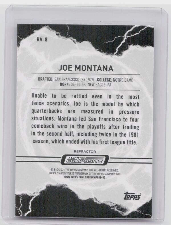 2023 Topps Composite Joe Montana #RV-8 49ers Resurgence Voltaic - Image 3