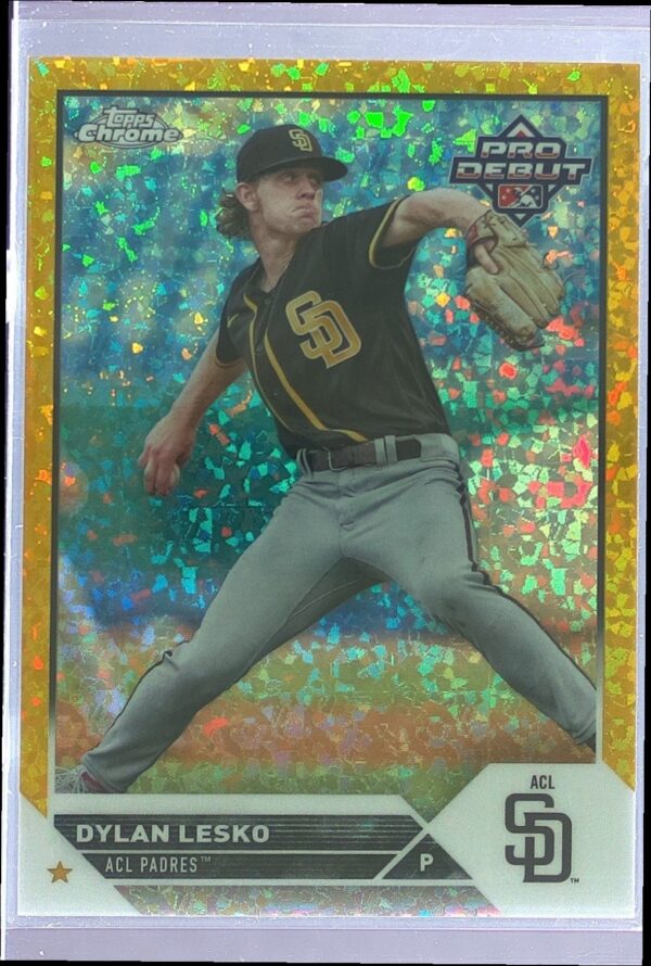 2023 Topps Pro Debut Dylan Lesko Chrome Gold Mini Diamond Refractor /50 #PDC-181