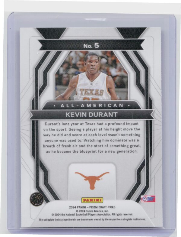 2024-25 Panini Prizm Draft Picks Kevin Durant All American #5 Longhorns - Image 3
