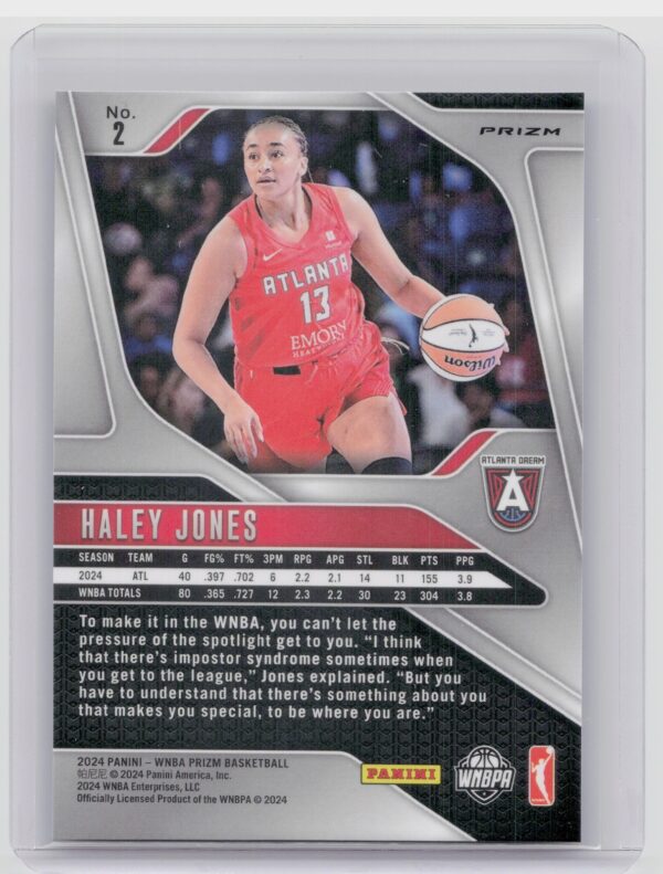 2024-25 Panini Prizm WNBA Haley Jones Blue Velocity Prizms #2 Dream - Image 3