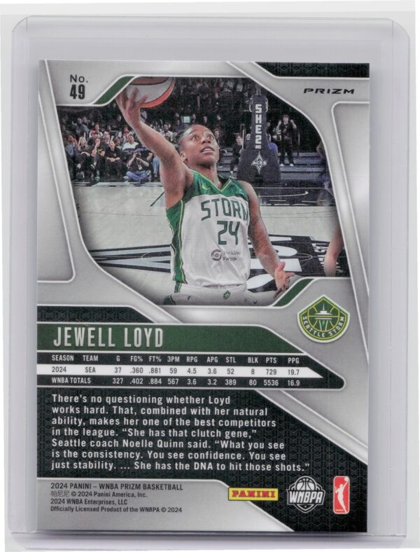 2024-25 Panini Prizm WNBA Jewell Loyd Ice Prizms #49 Storm - Image 3