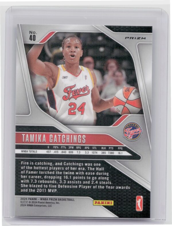 2024-25 Panini Prizm WNBA Tamika Catchings Ice Prizms #40 Fever - Image 3