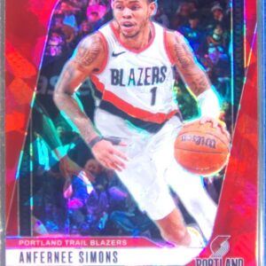 2024-25 Prizm Anfernee Simons Prizms Red Ice #45 Blazers