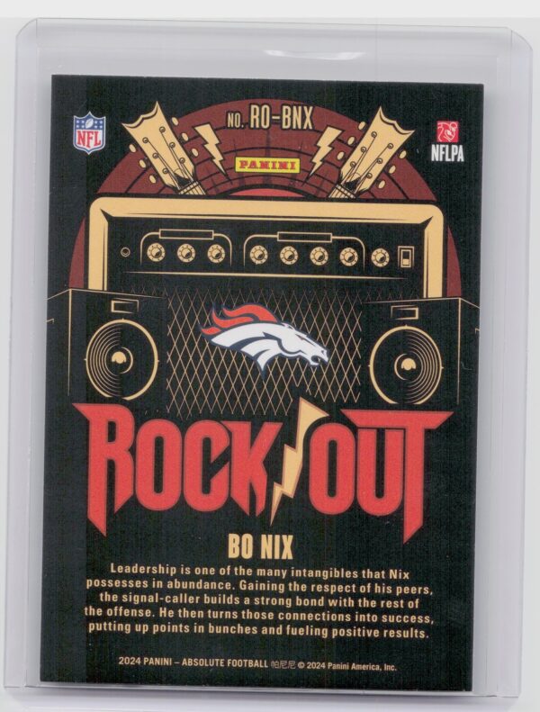 2024 Absolute Bo Nix RC RO-BNX Broncos Rock Out - Image 3