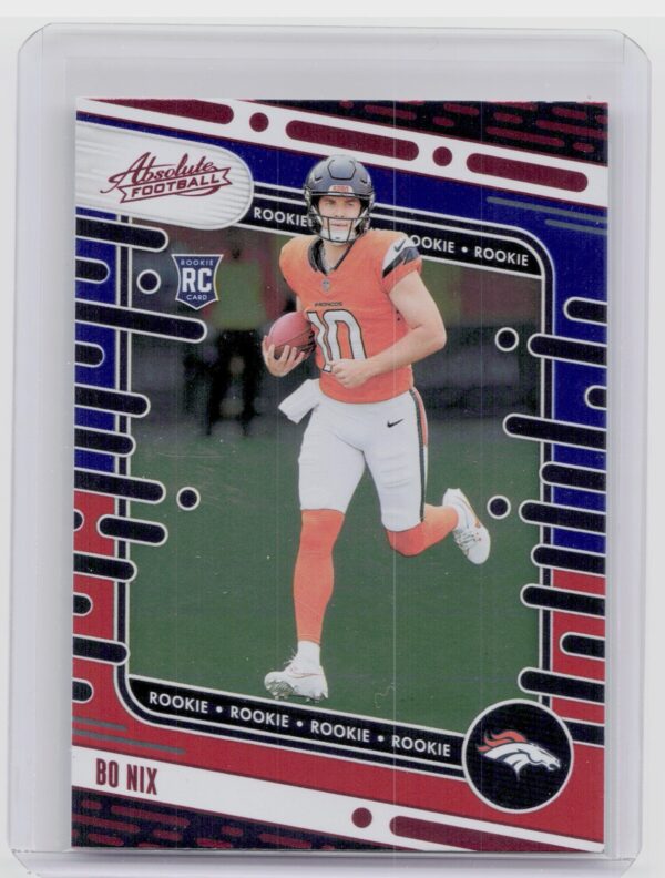 2024 Absolute Bo Nix Red and Blue RC 112 Broncos