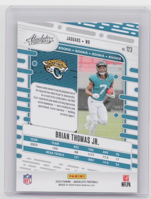 2024 Absolute Brian Thomas Jr. RC 123 Jaguars - Image 3