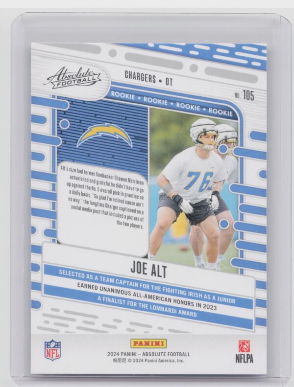 2024 Absolute Joe Alt Red and Blue RC #105 Chargers - Image 3