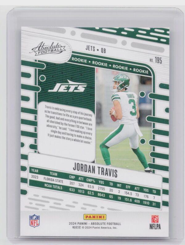 2024 Absolute Jordan Travis Red and Blue RC 195 Jets - Image 3
