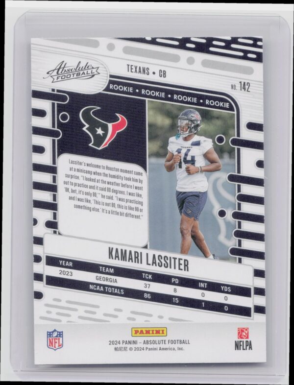 2024 Absolute Kamari Lassiter Red and Blue RC #142 Texans - Image 3