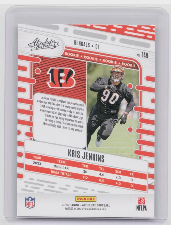 2024 Absolute Kris Jenkins RC 149 Bengals - Image 3