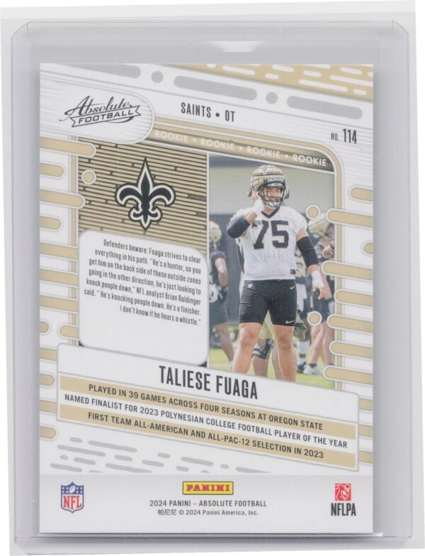 2024 Absolute Taliese Fuaga RC 114 Saints - Image 3