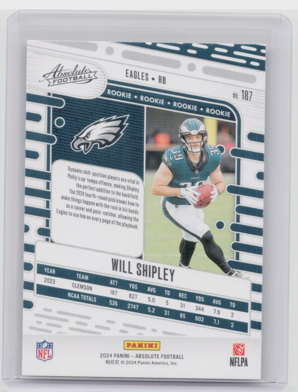 2024 Absolute Will Shipley Red and Blue RC 187 Eagles - Image 3