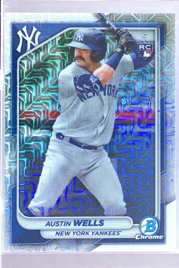 2024 Bowman Austin Wells Chrome Mojo Refractors RC #87 Yankees