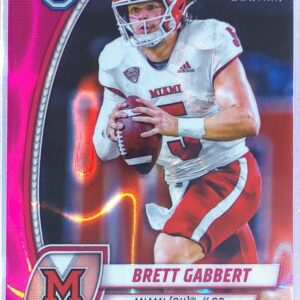 2024 Bowman University Chrome Brett Gabbert Pink Lava Refractor RC 27 RedHawks