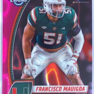 2024 Bowman University Chrome Francisco Mauigoa Pink Lava Refractor RC 30