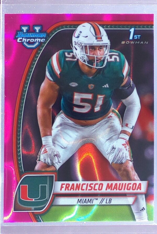 2024 Bowman University Chrome Francisco Mauigoa Pink Lava Refractor RC 30