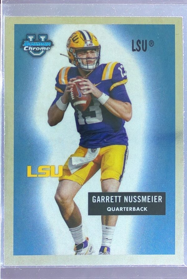 2024 Bowman University Chrome Garrett Nussmeier 55B-20 Tigers 1955 Bowman
