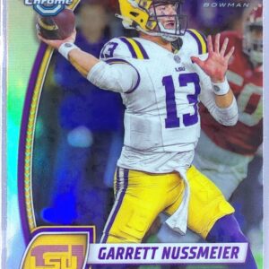 2024 Bowman University Chrome Garrett Nussmeier Refractor RC 5 Tigers