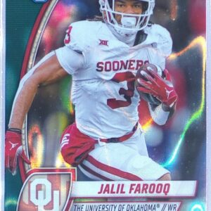 2024 Bowman University Chrome Jalil Farooq Teal Lava Refractor RC 200 Sooners