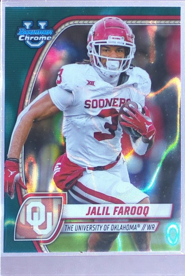 2024 Bowman University Chrome Jalil Farooq Teal Lava Refractor RC 200 Sooners