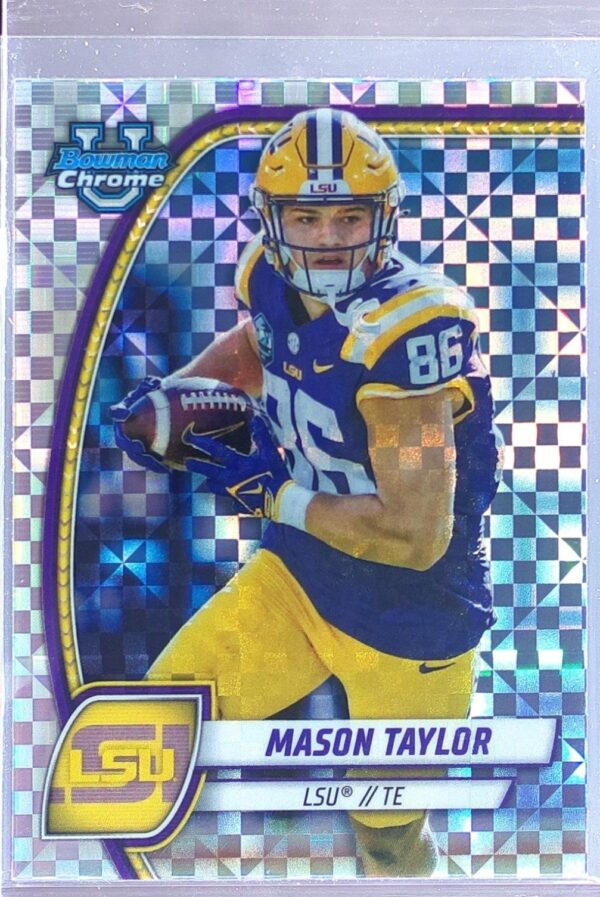 2024 Bowman University Chrome Mason Taylor X Fractor RC 128 Tigers