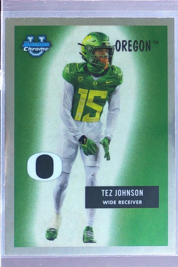 2024 Bowman University Chrome Tez Johnson #55B-17 Ducks 1955 Bowman Football