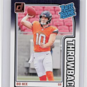 2024 Donruss Bo Nix 46 Broncos Rated Rookies Throwback