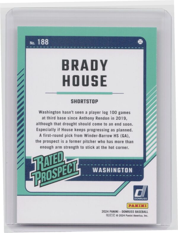 2024 Donruss Brady House #188 Nationals - Image 3