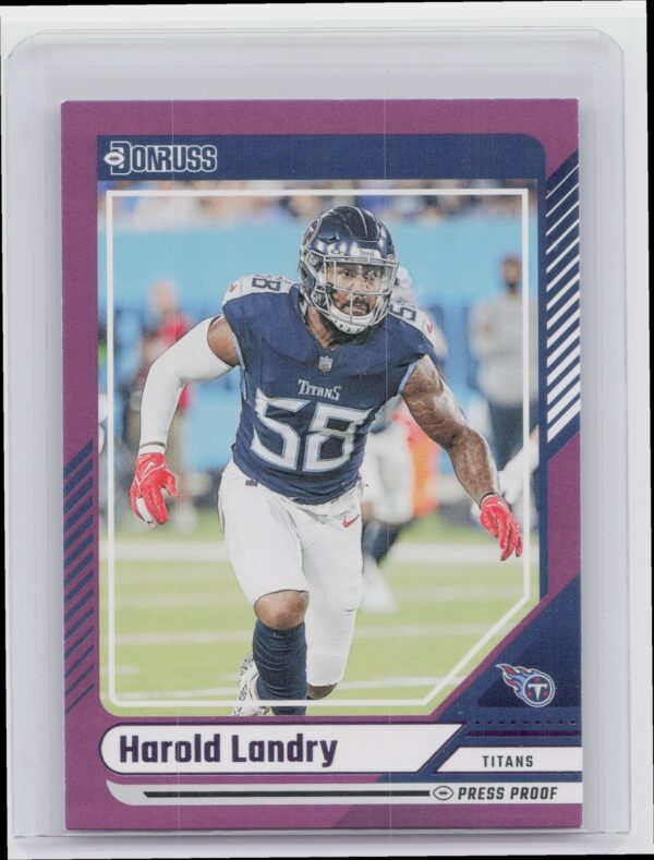 2024 Donruss Harold Landry Press Proof Purple 111 Titans